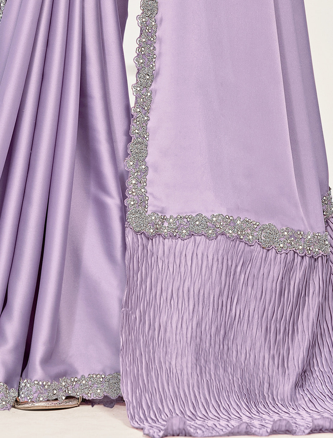 Elevate Your Style Premium Crepe Satin Silk Ethnic Saree