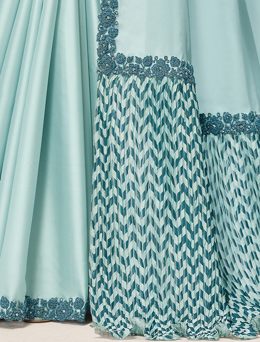 Elegant And Unique High-Quality Crepe Satin Silk Designer Saree