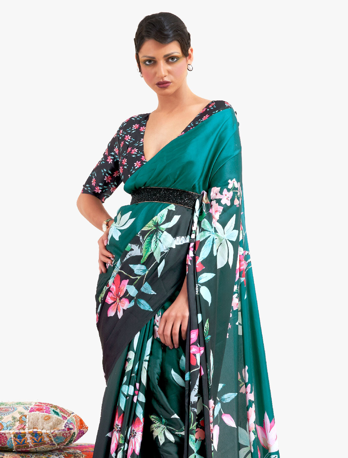Stunning Satin Crape Saree - Unleash Your Glamour | BeFashionate