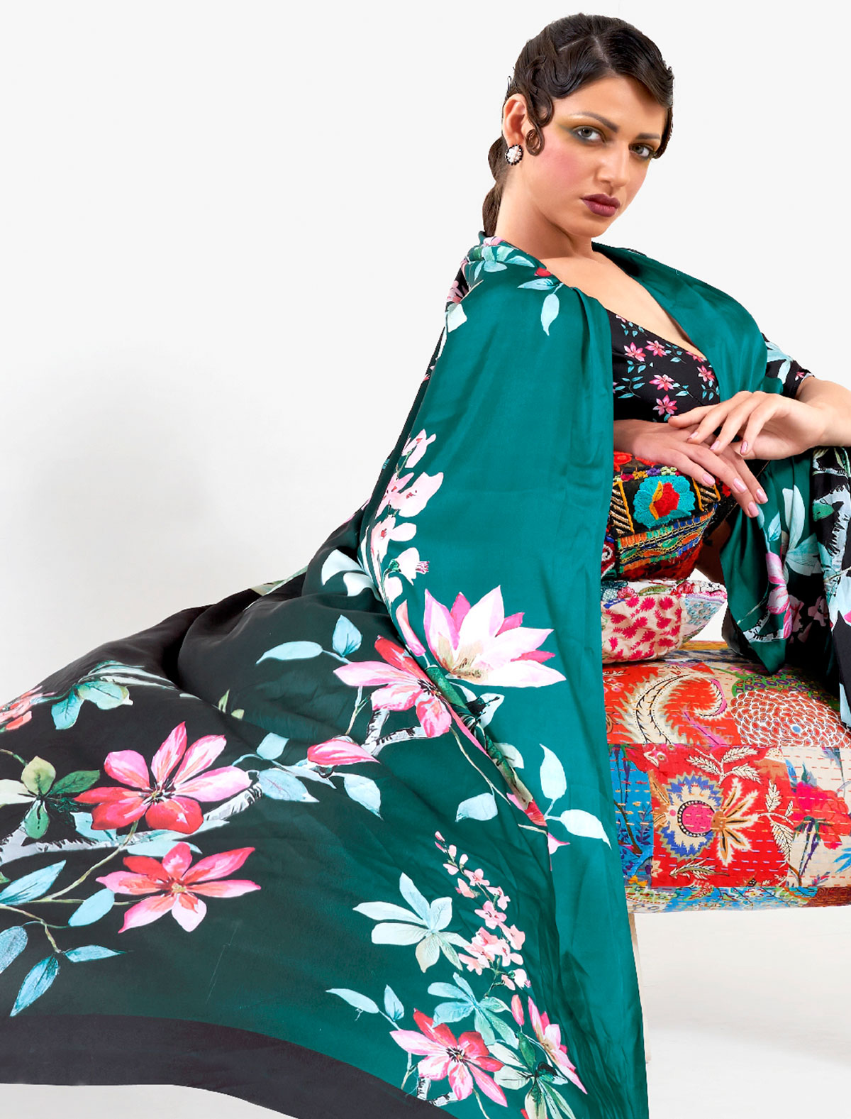 Stunning Satin Crape Saree - Unleash Your Glamour | BeFashionate