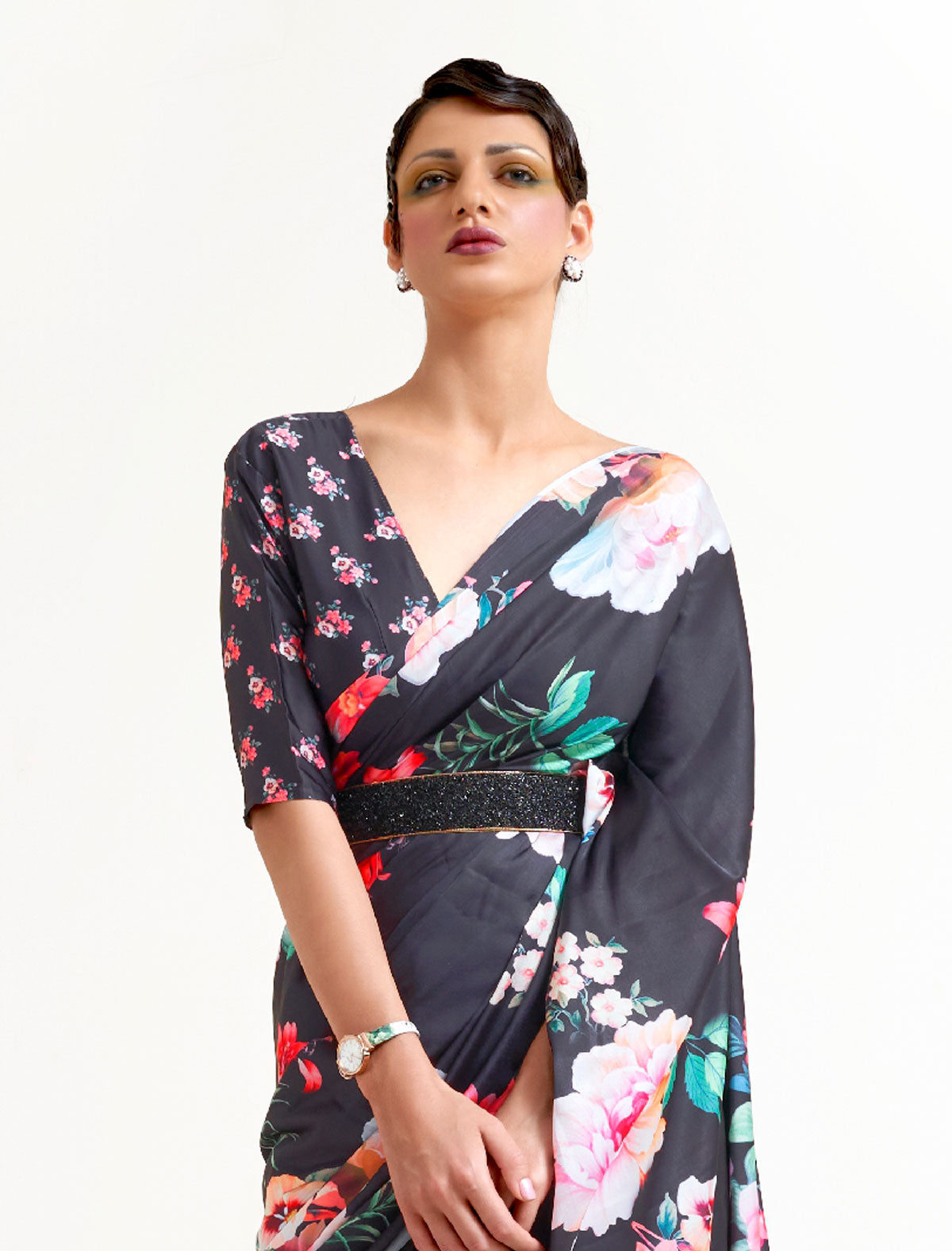 Satin Crape Saree: A Symphony of Colors | BeFashionate