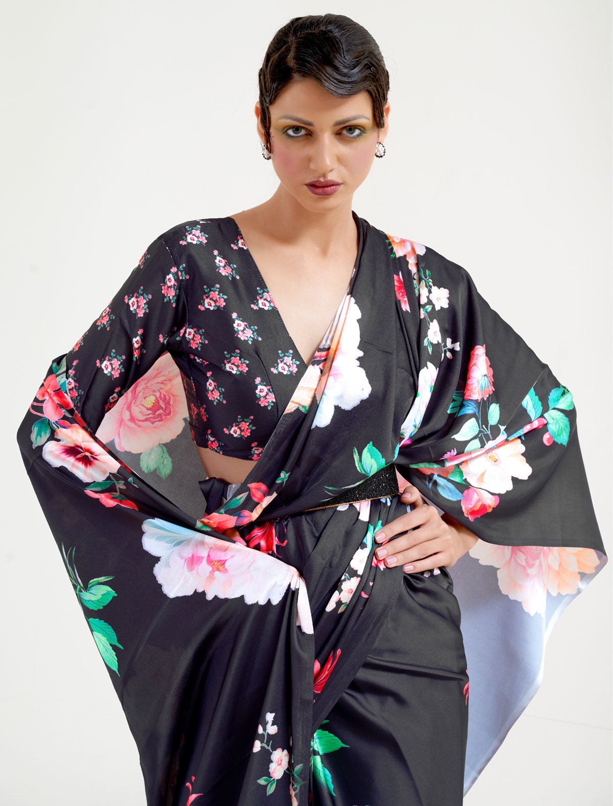 Satin Crape Saree: A Symphony of Colors | BeFashionate