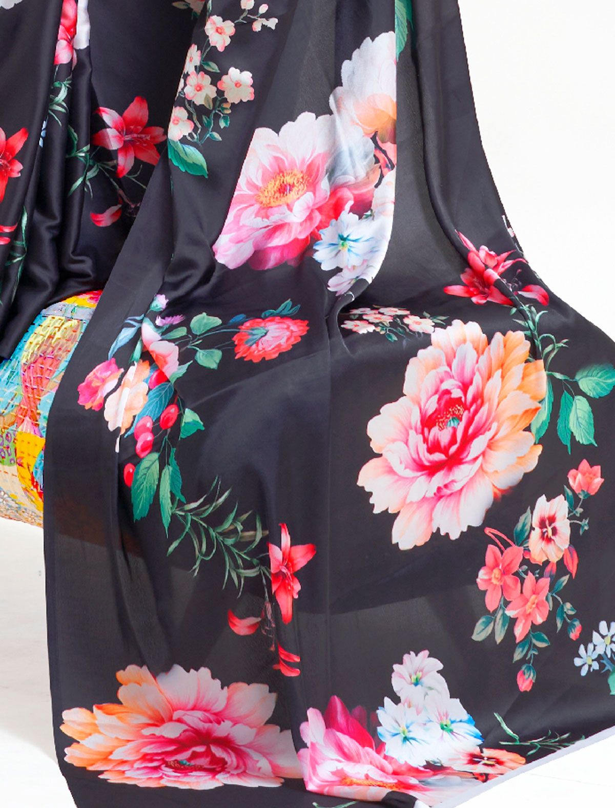Satin Crape Saree: A Symphony of Colors | BeFashionate