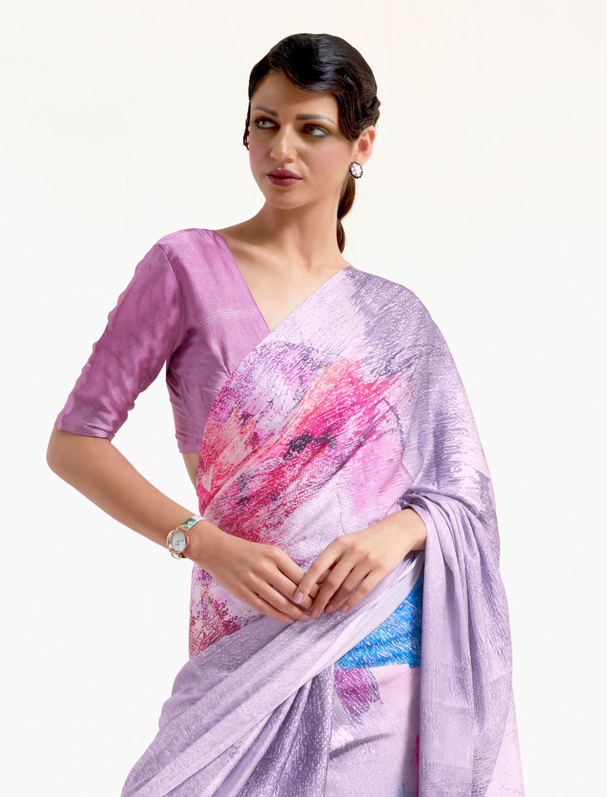 Enchanting Satin Crape Saree - Unleash Your Charm | BeFashionate