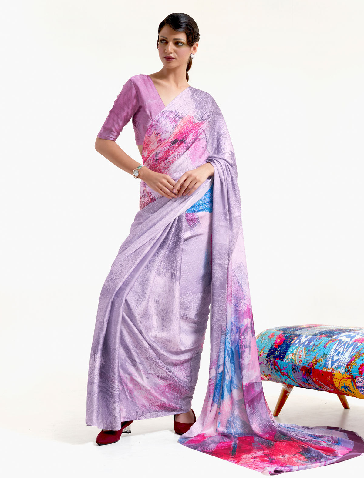 Enchanting Satin Crape Saree - Unleash Your Charm | BeFashionate
