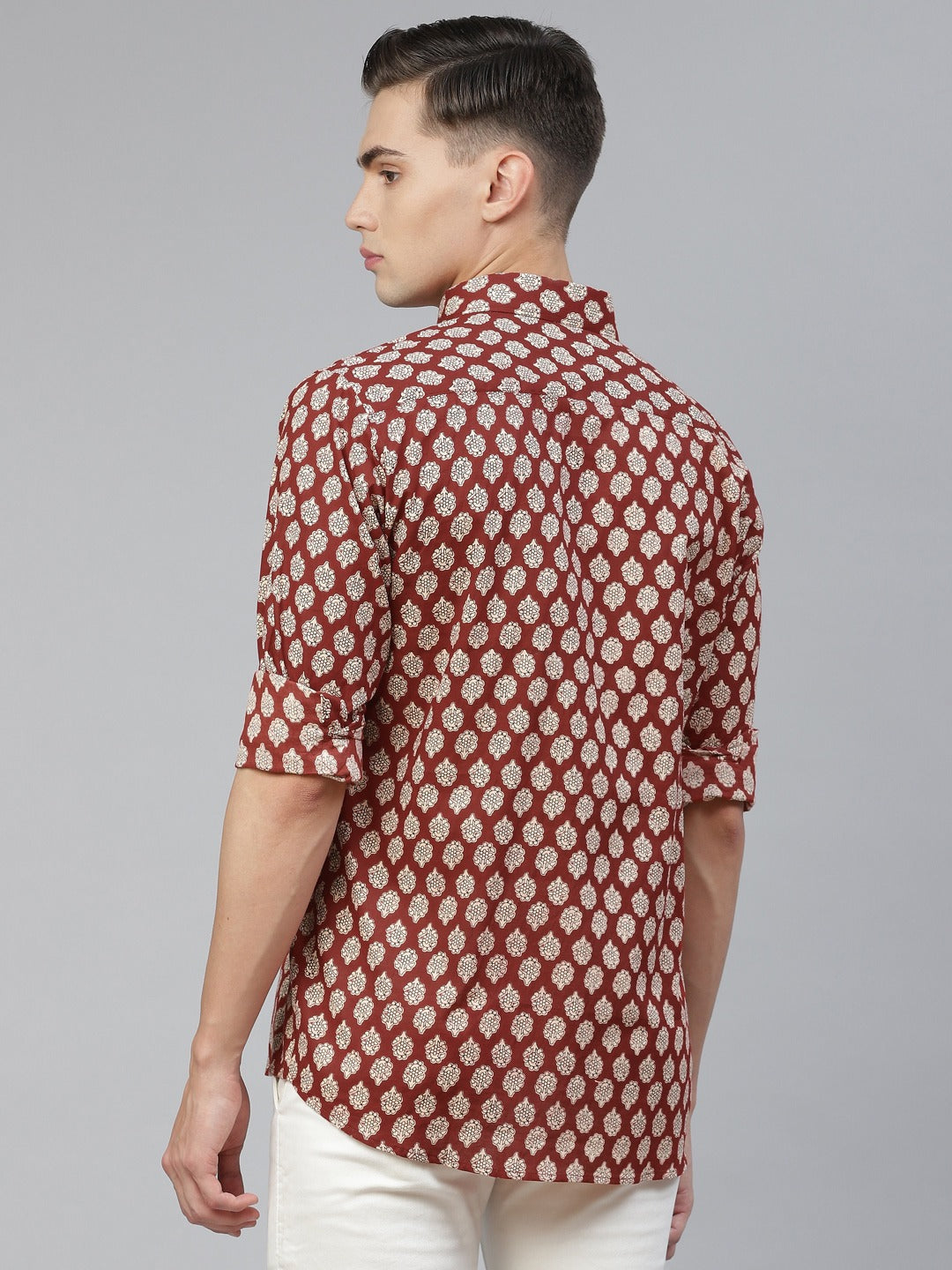 Millennial Men Red Comfort Floral Opaque Printed Casual Shirt