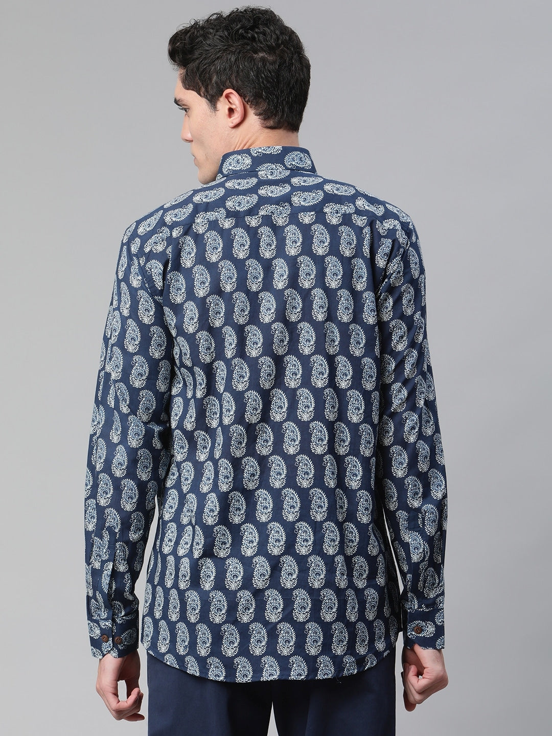 Millennial Blue Comfort Printed Casual Shirt
