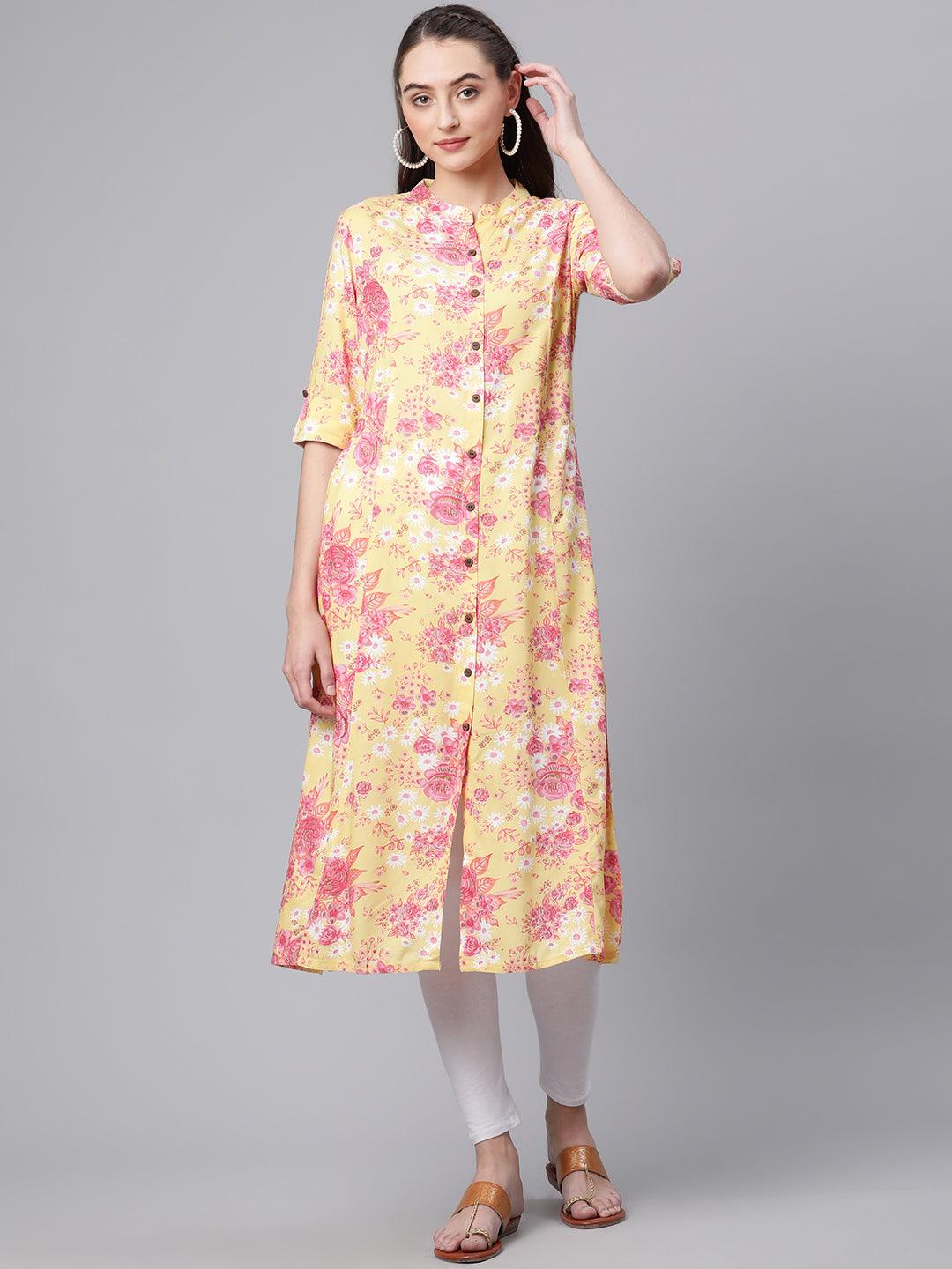 Divena Yellow Cotton Flex kurta