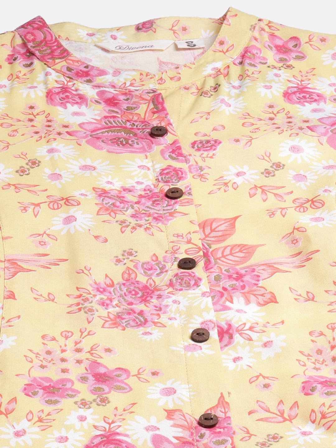 Divena Yellow Cotton Flex kurta