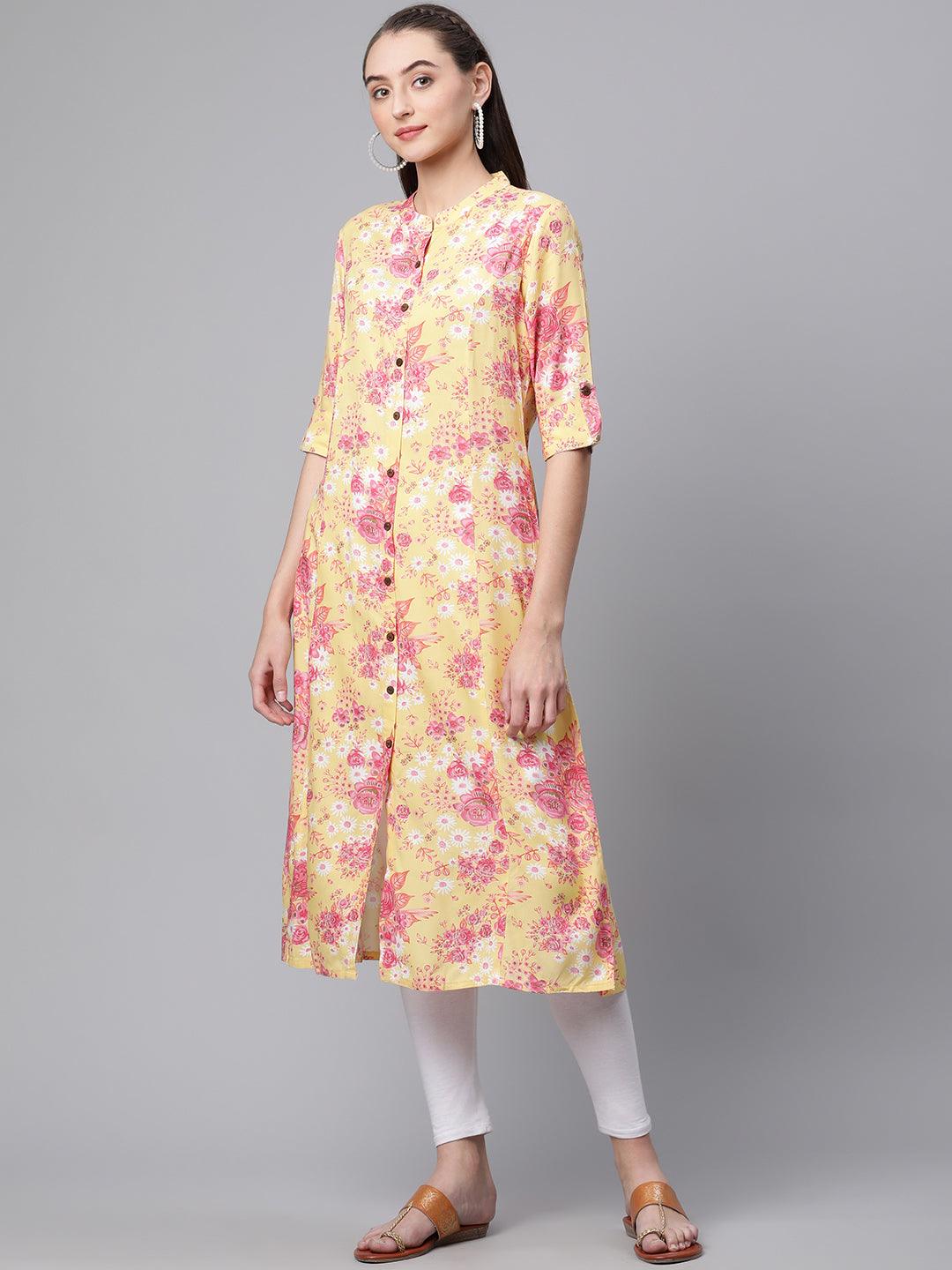 Divena Yellow Cotton Flex kurta