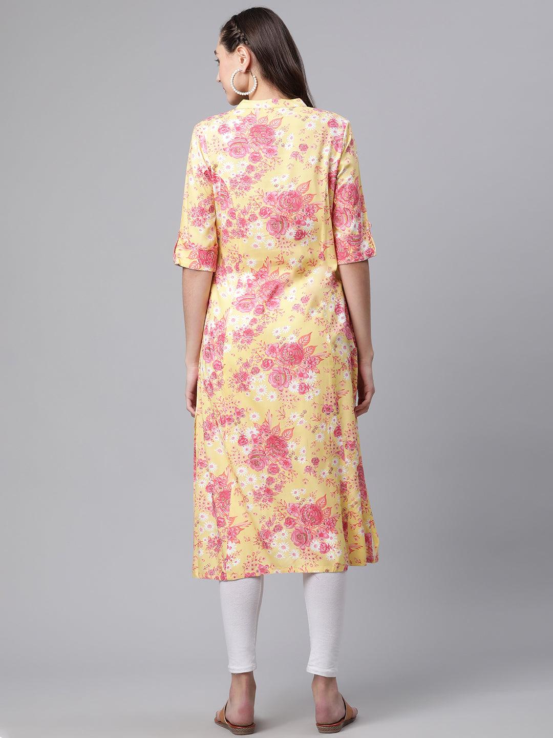Divena Yellow Cotton Flex kurta