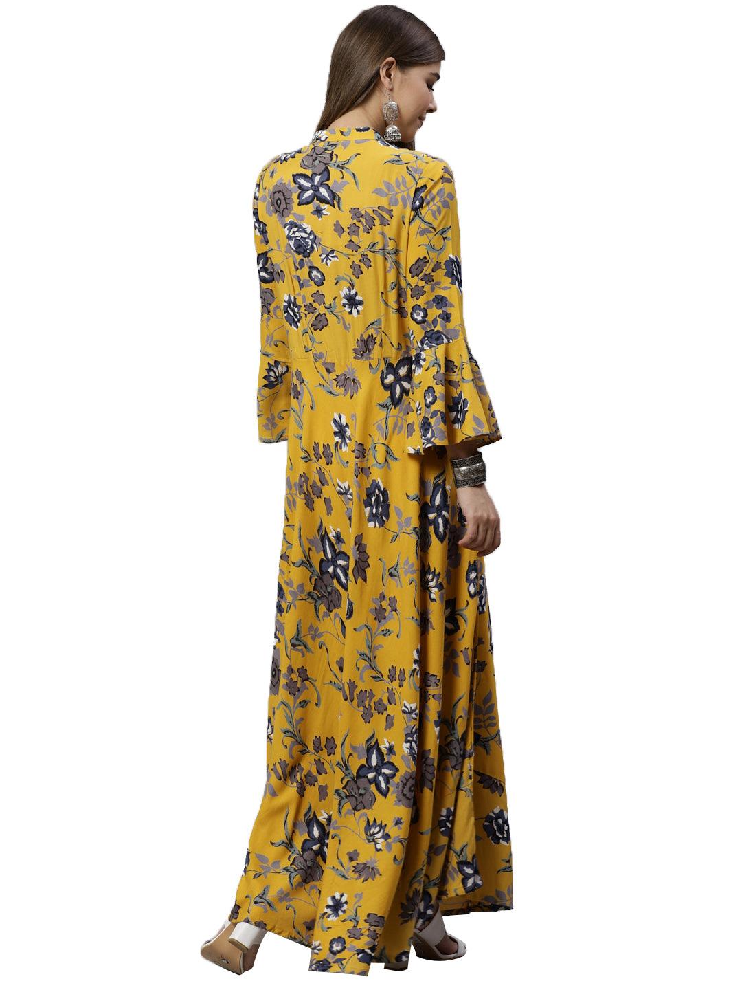 Divena Mustard Rayon Anarkali Kurta