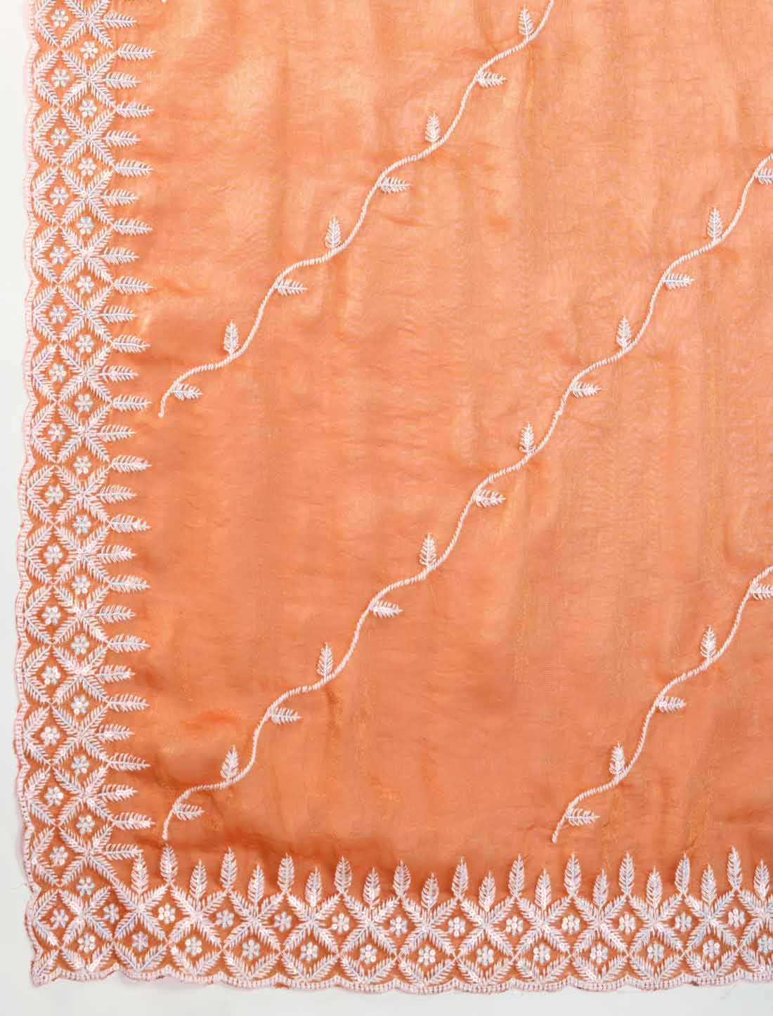 Velvet Chiffon Tensile Thread & Sequins Embroidery Ethnic Saree