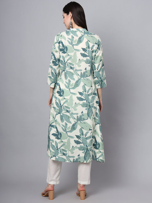 BeFashionate A-Line White Rayon Kurta
