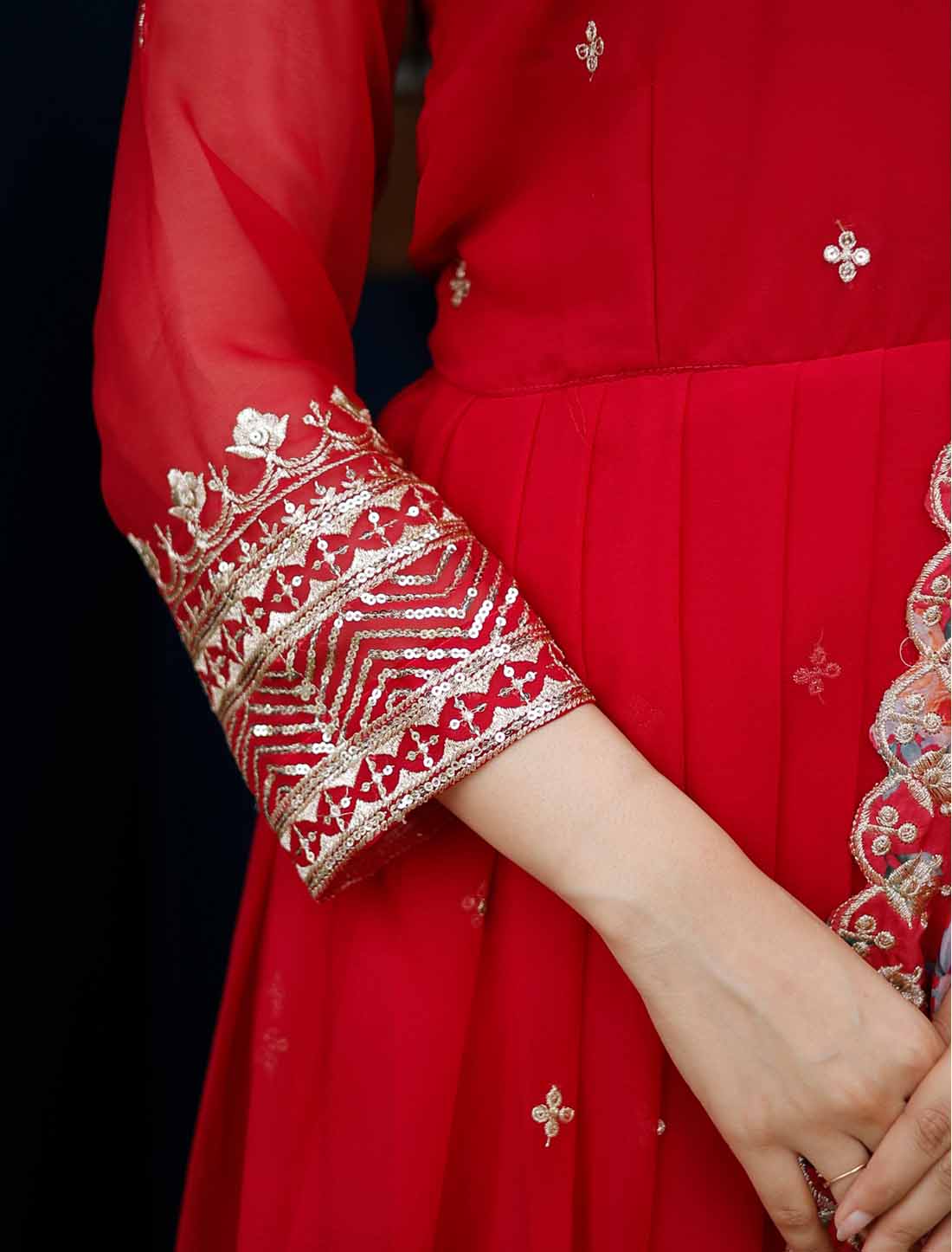 Ethnic Women Georgette Embroidery Party Wear Gown