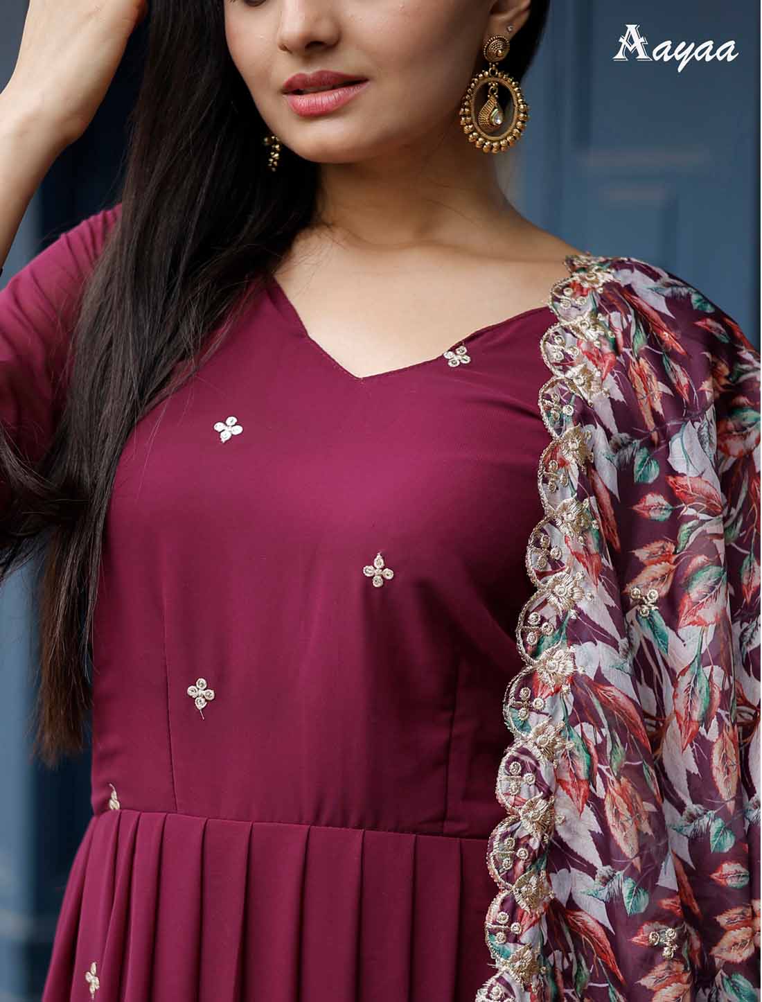 Ethnic Women Georgette Party Wear Embroidery Gown