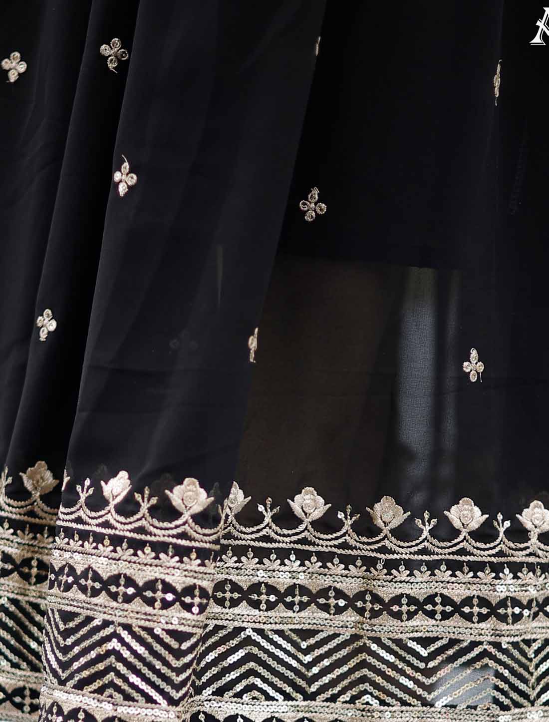 Embroidery Zari Georgette Party Wear Ethnic Gown For Women