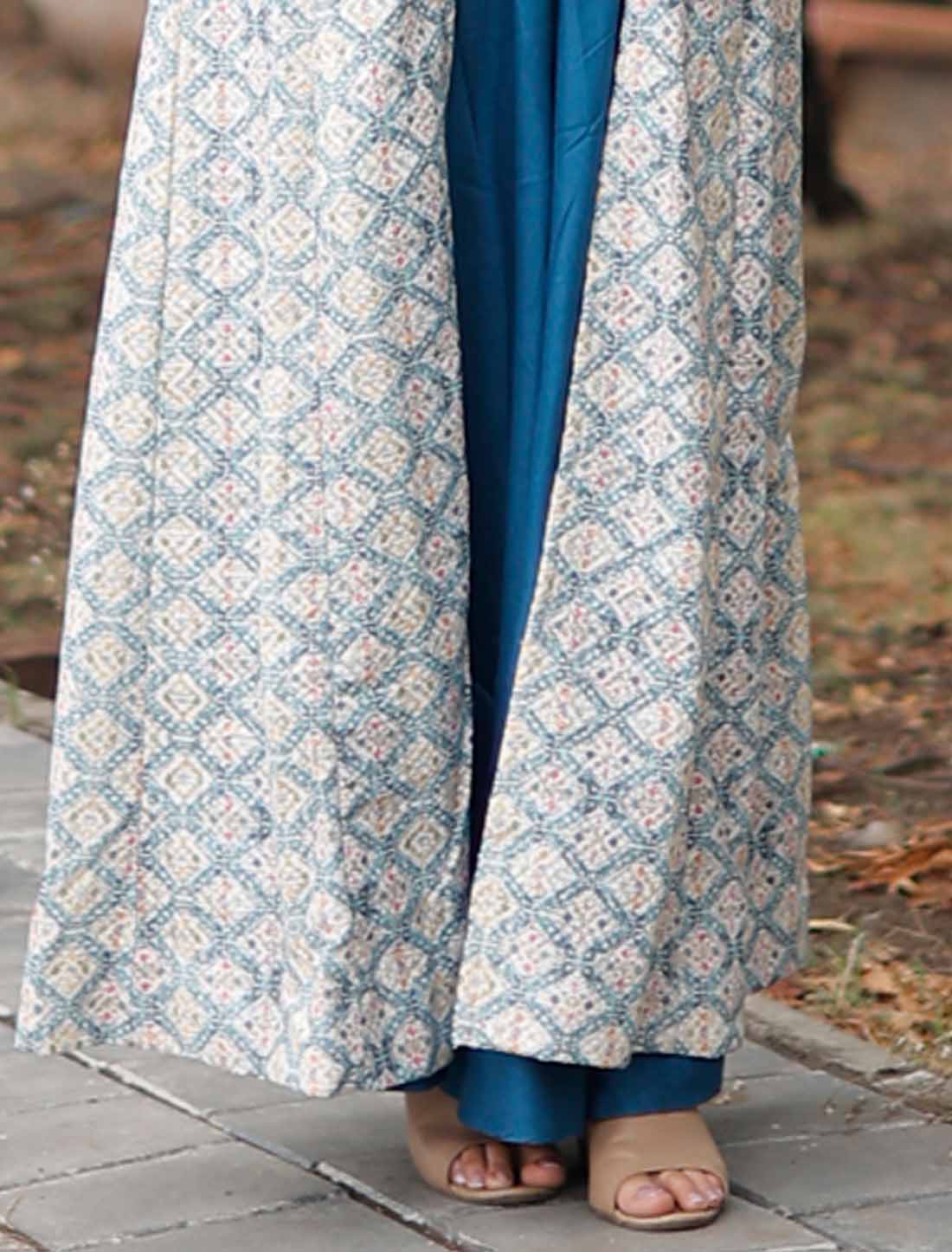 Rayon With Georgette Shrug Embroidery Work Ethnic Gown