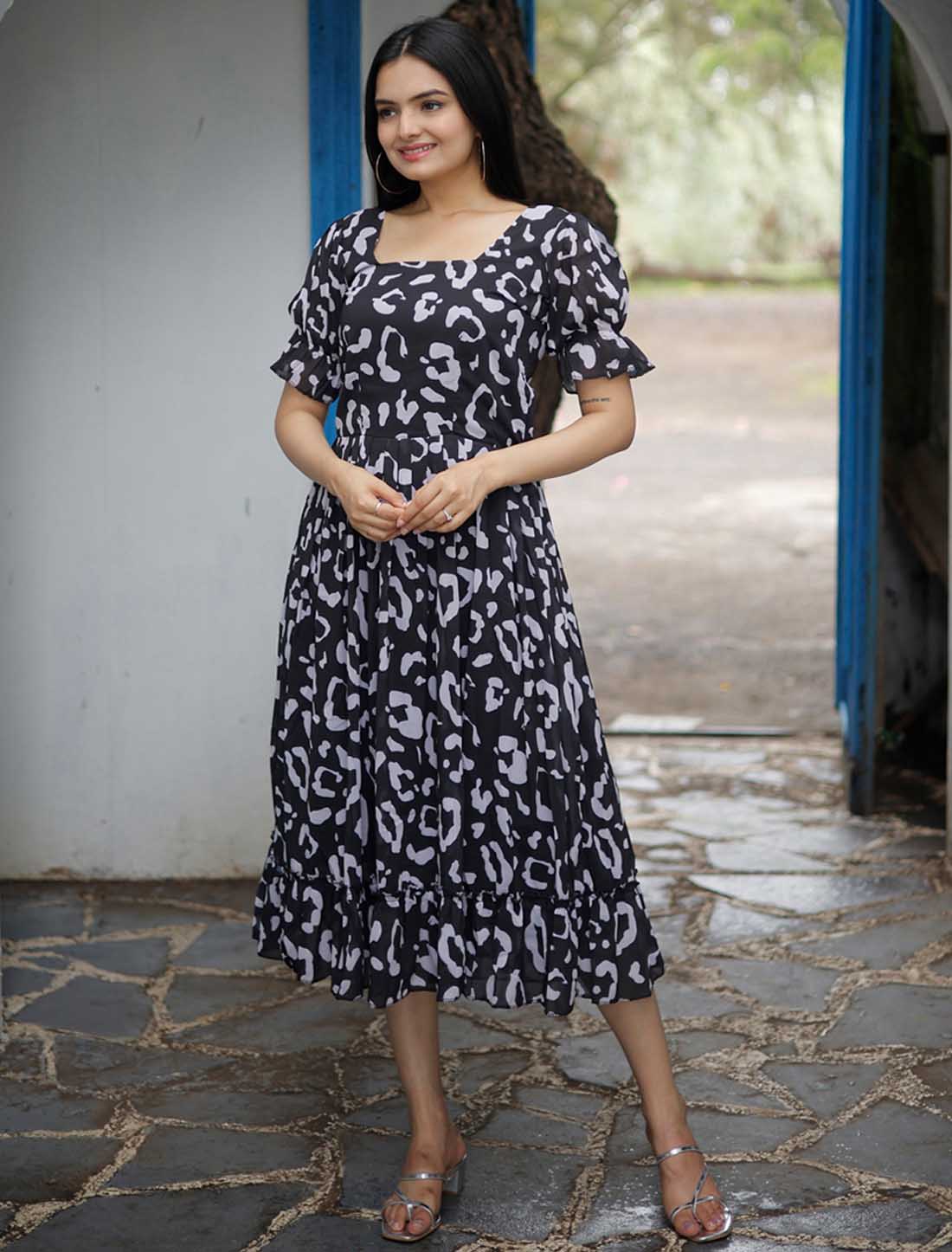 Faux Georgette With Cotton Inner Digital Print Ethnic Gown