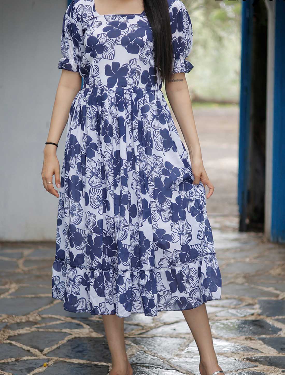 Cotton Inner With Faux Georgette Ethnic Digital Print Gown