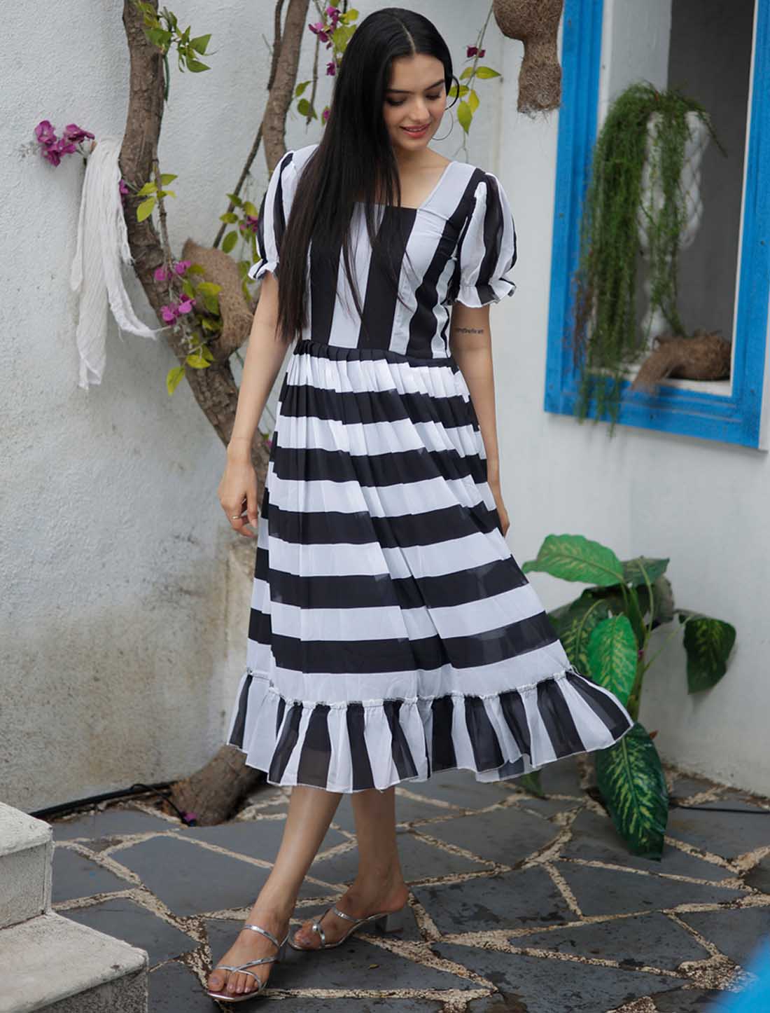 Ethnic Faux Georgette With Cotton Inner Digital Print Gown