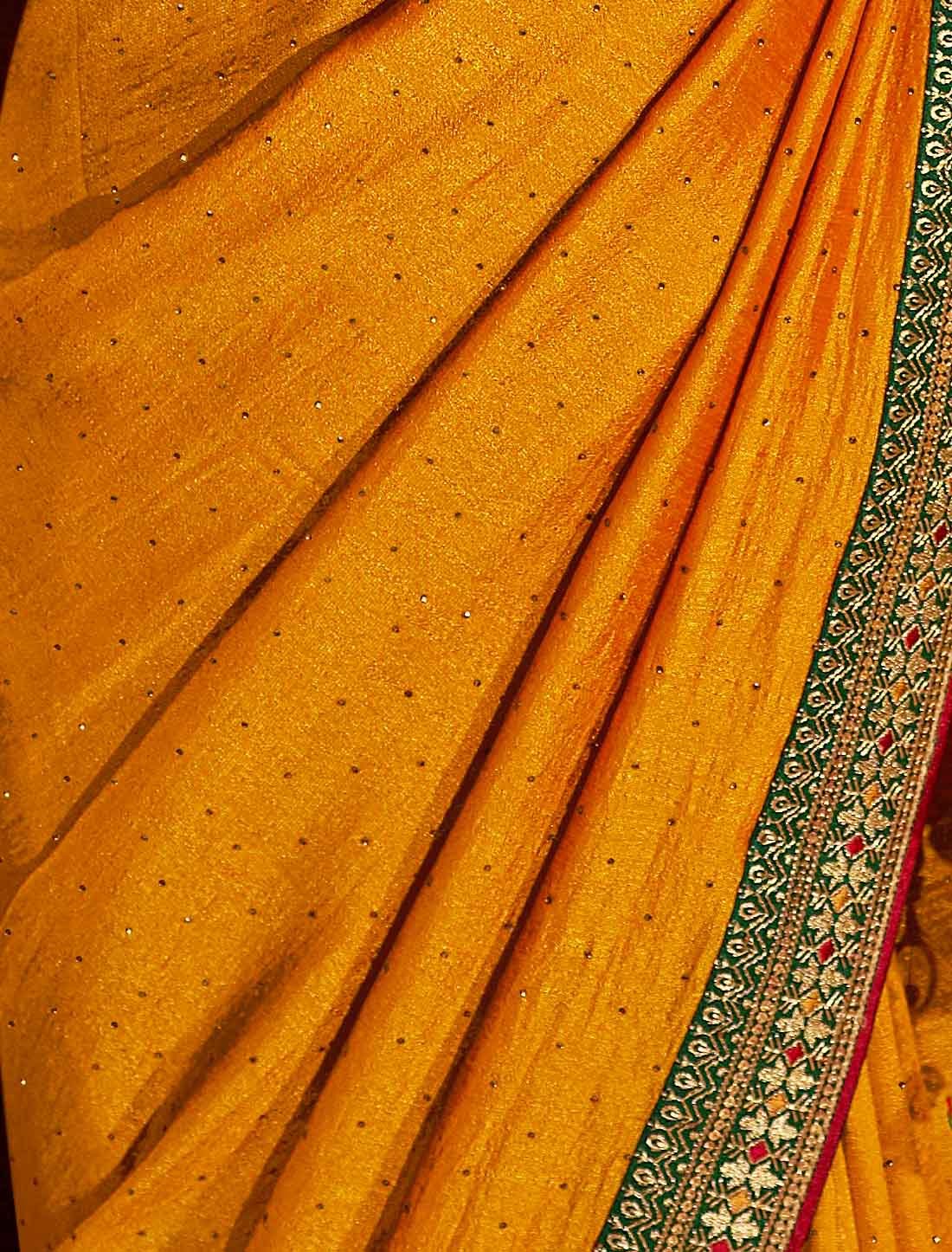 Yellow Vichitra Designer Blooming An Banglori Silk Ethnic Saree