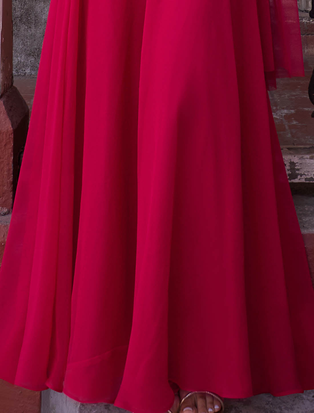 Rani Pink Georgette Wedding & Party Wear Lehenga Choli For Women Readymade Handcrafted Elegance