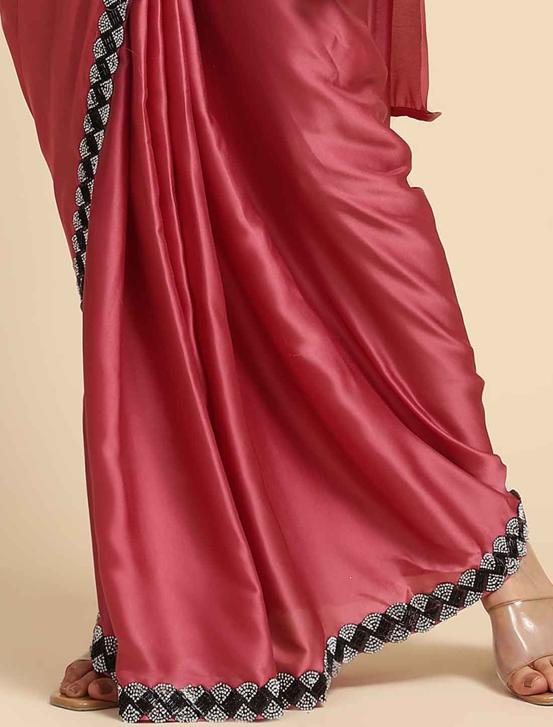 Elegance Our Satin Silk with Stone Work Designer Saree