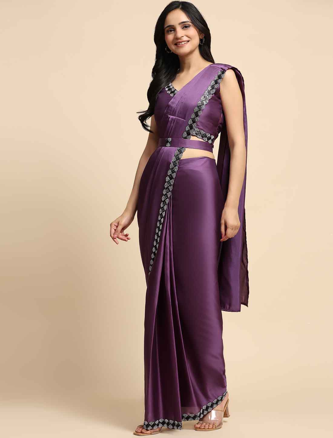 Stunning Our Satin Silk with Stone Work Ethnic Saree