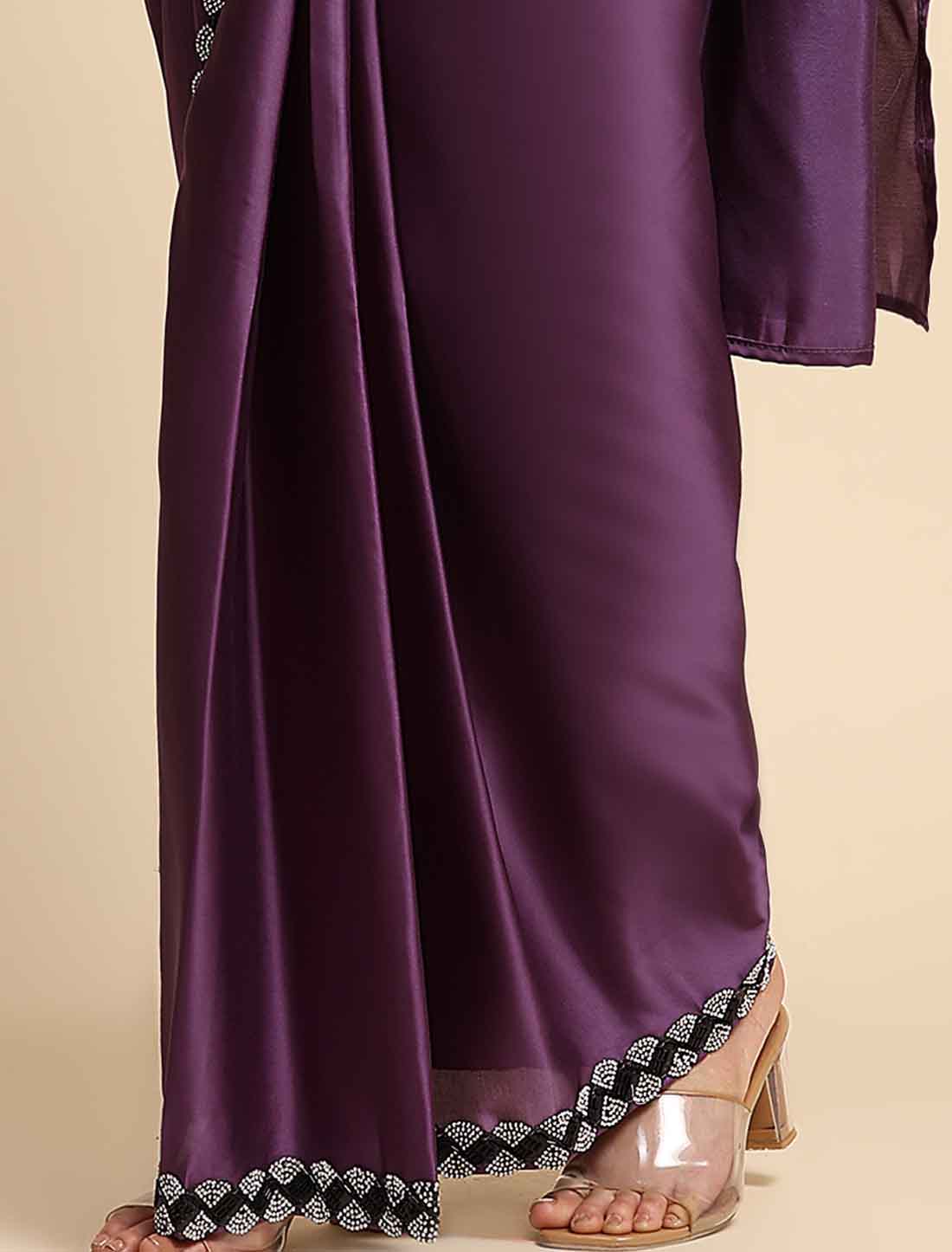 Stunning Our Satin Silk with Stone Work Ethnic Saree