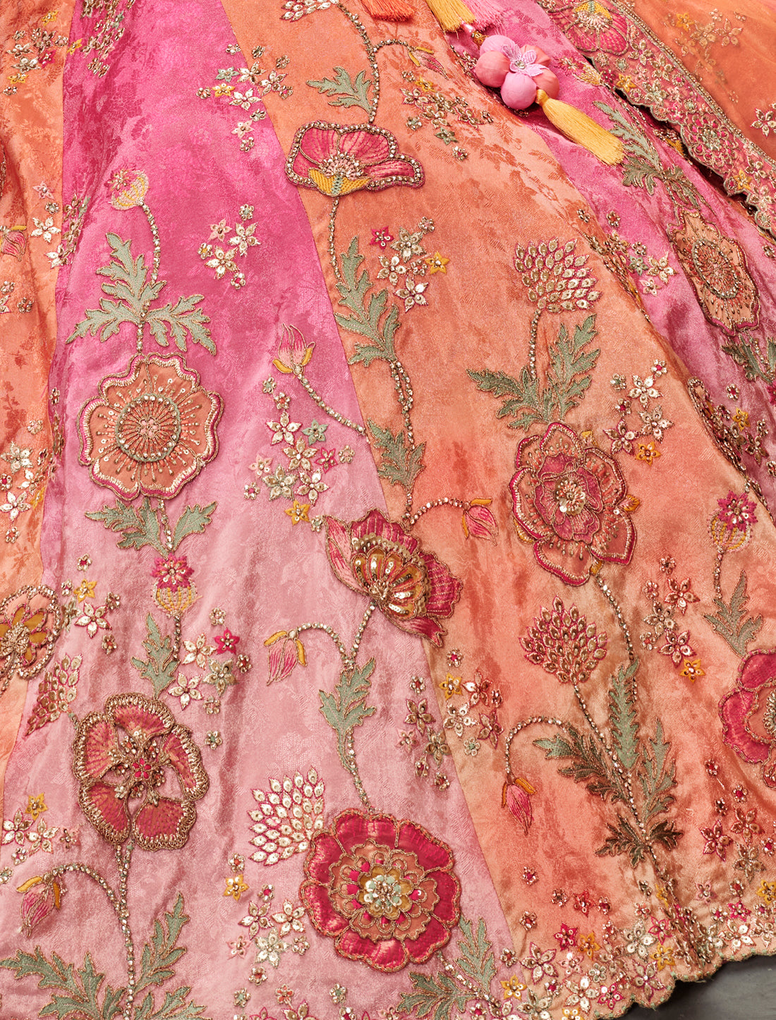 Light Pink Silk Ethnic Embroidery Cut Border Weaving Butti Art Lehenga Choli