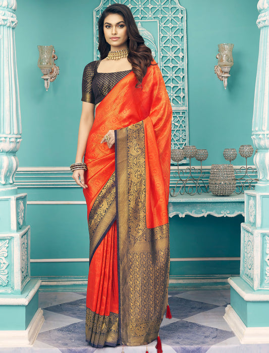 Divine Drapes Softy Kubera Pattu Saree with Chaap Dying For Women