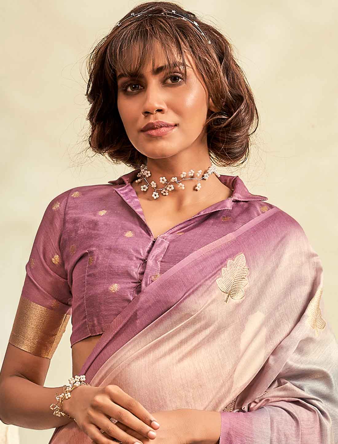Handloom Khadi Shaded Printed Ethnic Saree