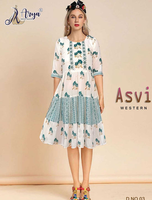 Glamorous Gleam Muslin Western Dress with Luxurious Mirror Thread Accents