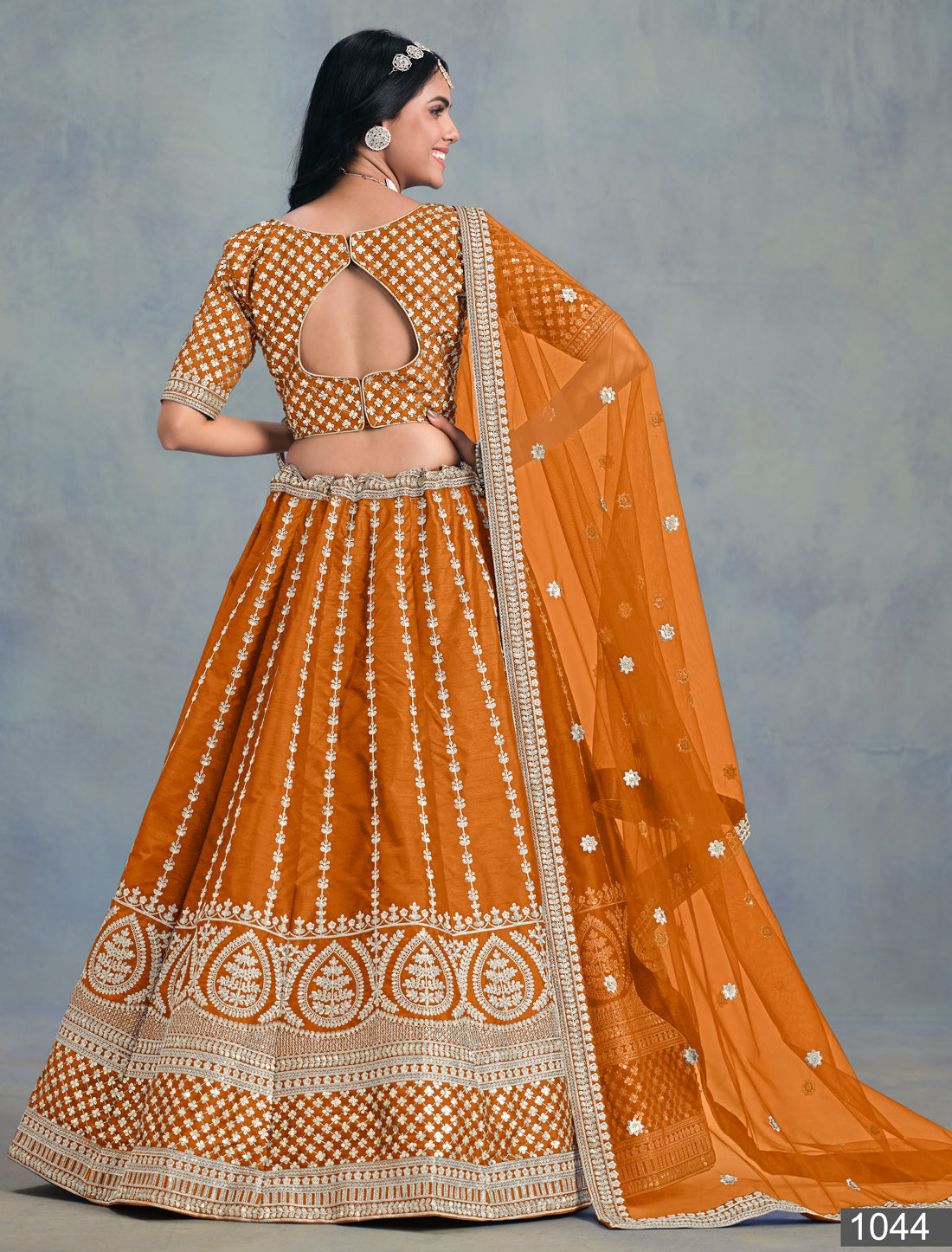 Orange Ethnic Wedding Lehenga Choli For Women