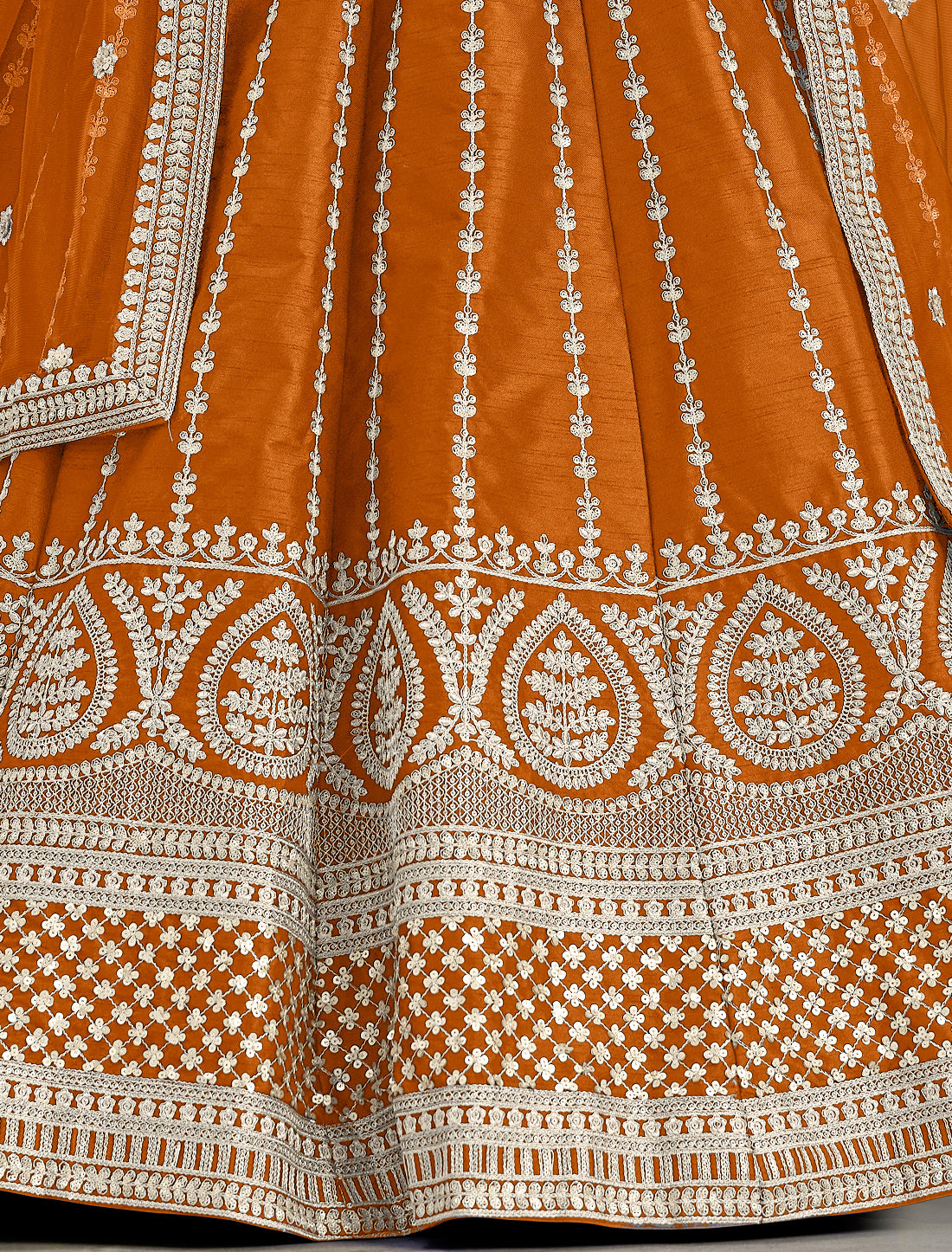 Orange Ethnic Wedding Lehenga Choli For Women