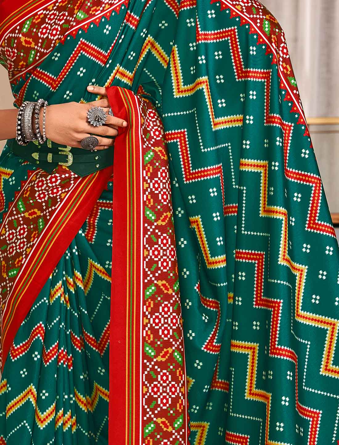 Pure Tusser With Patola Ethnic UnStitched Saree
