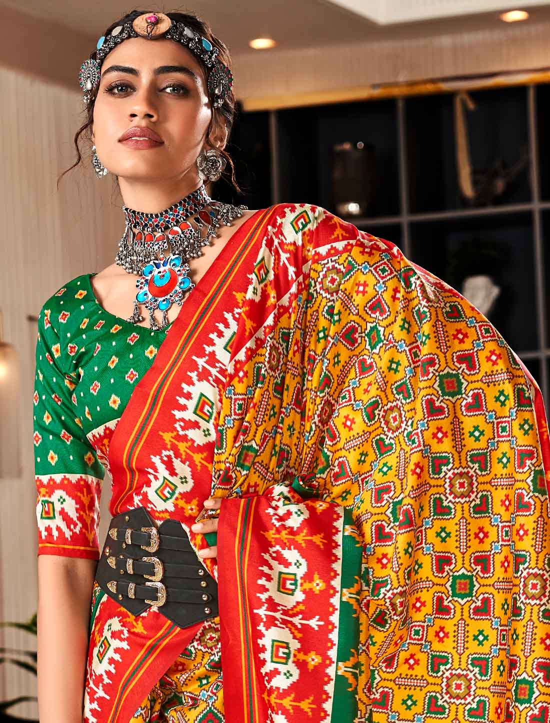 Ethnic Pure Tusser With Palota Print Saree