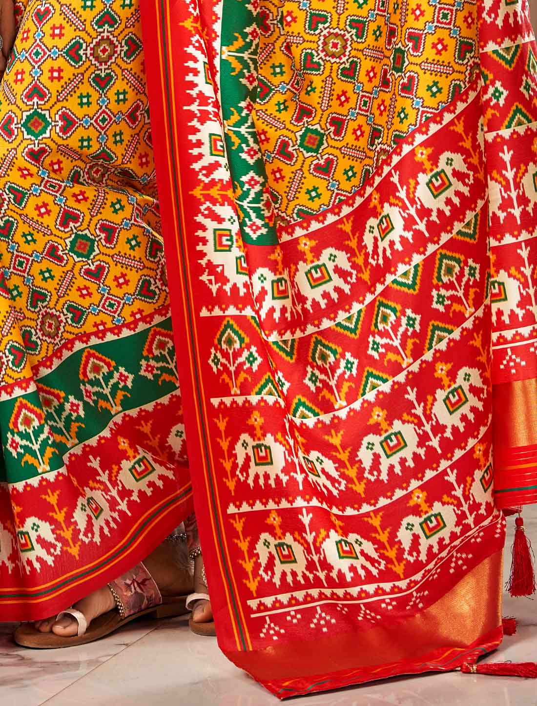 Ethnic Pure Tusser With Palota Print Saree