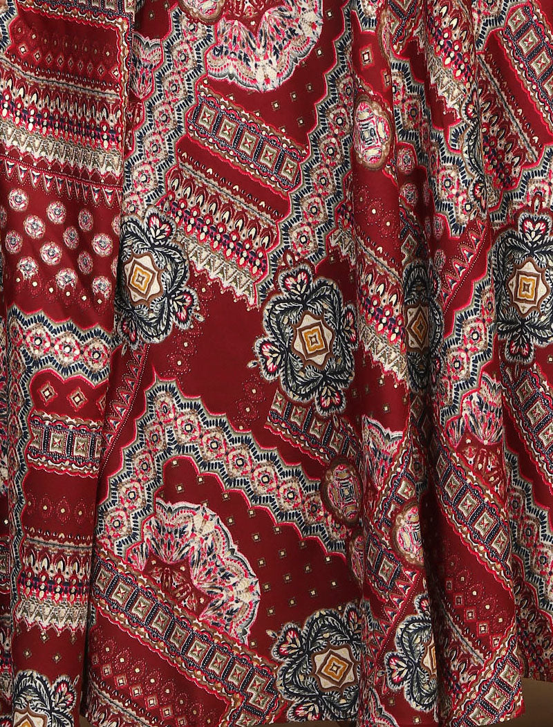 Latest Maroon Big Size Fashion Trends Premium Rayon Long Kurti For Women
