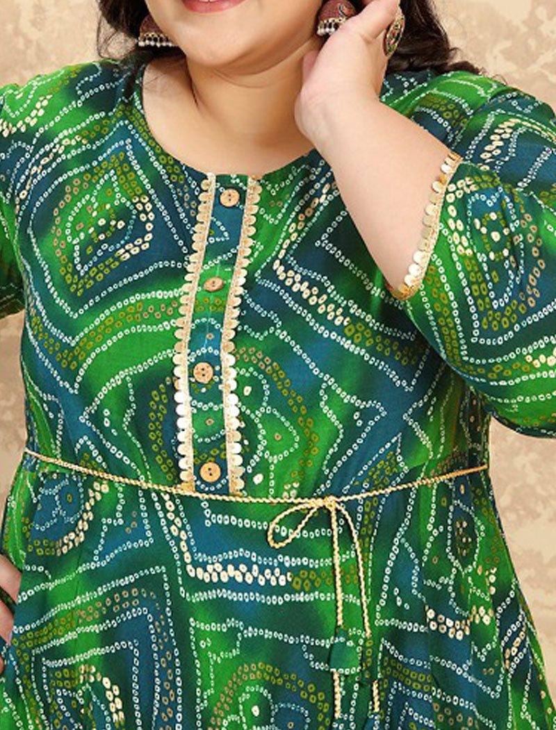 Olive Green Big Size Fashion Trends Premium Rayon Long Kurti For Women