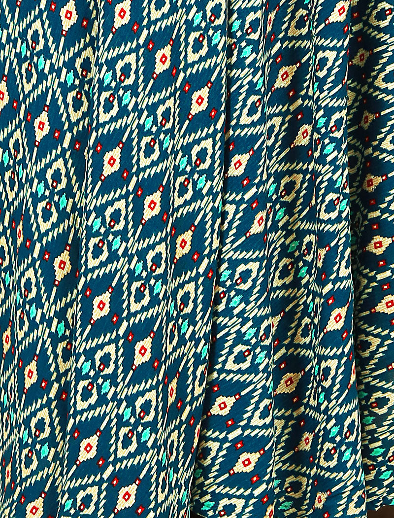 Teal Blue Big Size Fashion Trends Premium Rayon Long Kurti For Women