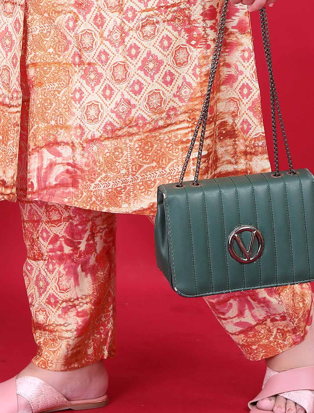 Light Orange Premium Vertical Exoprt Quality Ethnic Co-ord Sets