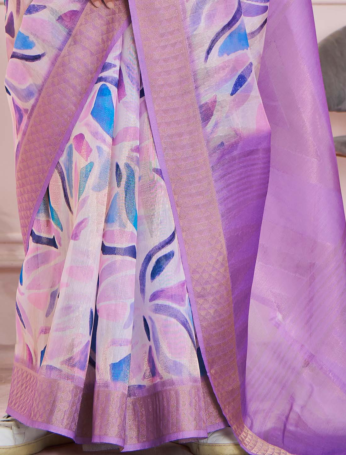 Soft Zari Ethnic Based Modal Silk Purple Saree