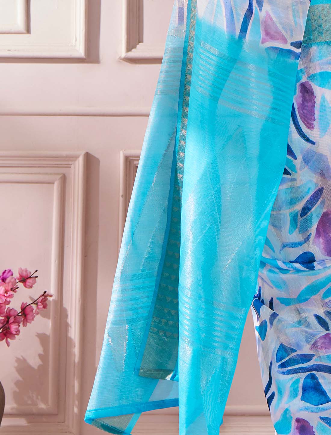 Soft Zari Ethnic Based Modal Silk Blue Saree