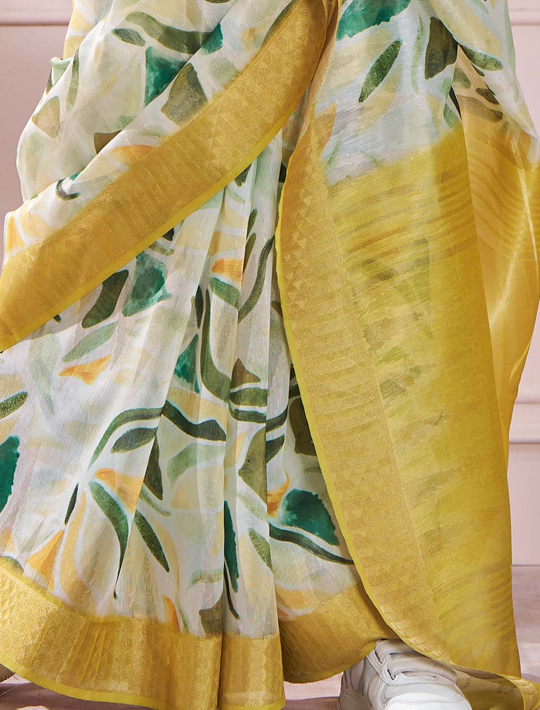 Green Soft Zari Based Modal Silk Ethnic Saree