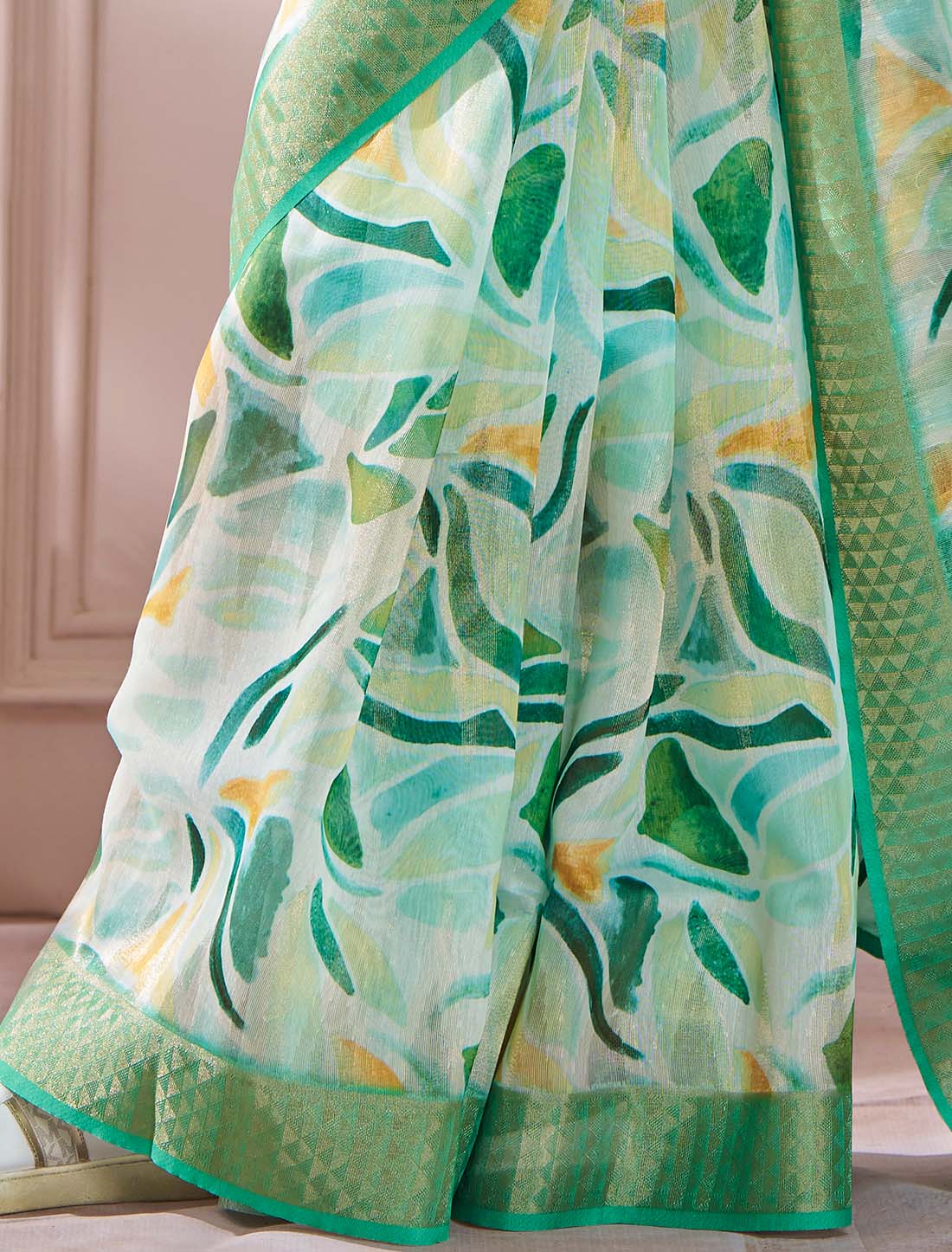 Ethnic Soft Zari Based Modal Silk Green Saree