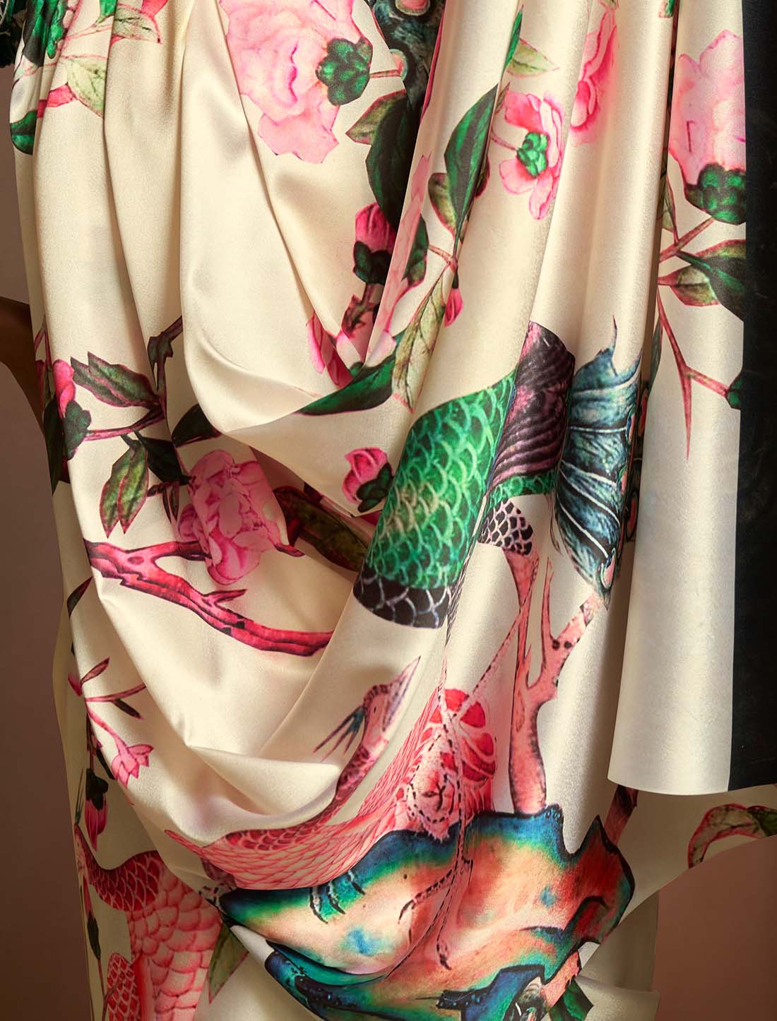Satin Silk Ethnic With Digital Rainbow Print Saree