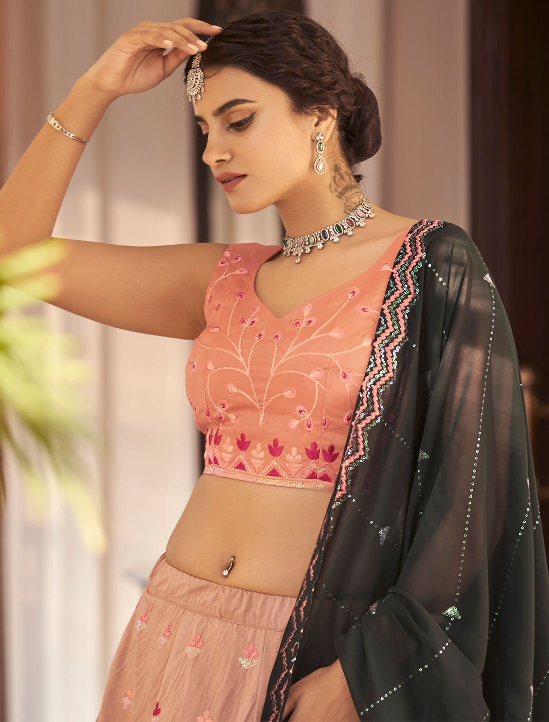 Art Silk Embroidered Ethnic Wedding Women Lehenga Choli