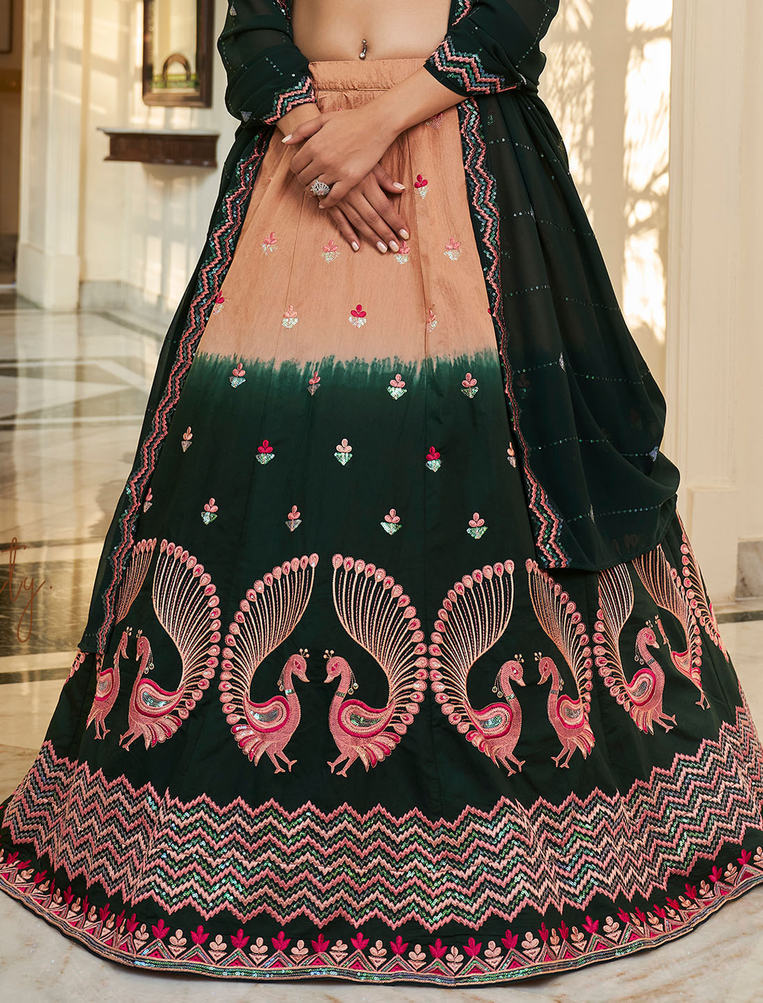 Art Silk Embroidered Ethnic Wedding Women Lehenga Choli